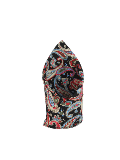 

Alvaro Castagnino Black Paisley Print Pocket Square