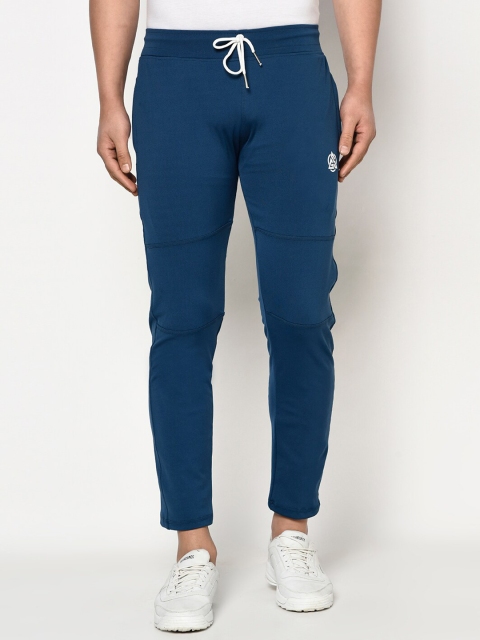 

JOLLY'S Men Blue Solid Cotton Track Pants