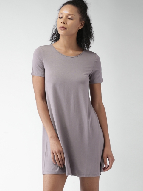 

FOREVER 21 Women Lavender Solid A-Line Dress