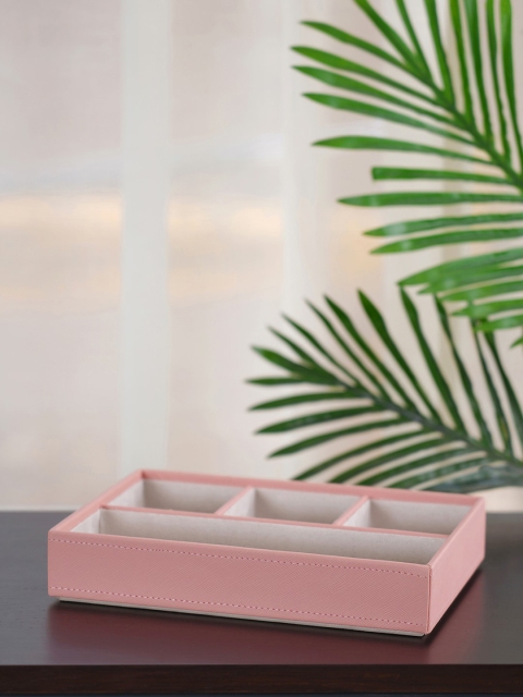 

Pure Home and Living Pink Solid 4-Compartment Tray