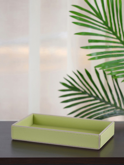 

Pure Home and Living Green Solid Della Rectangle Tray
