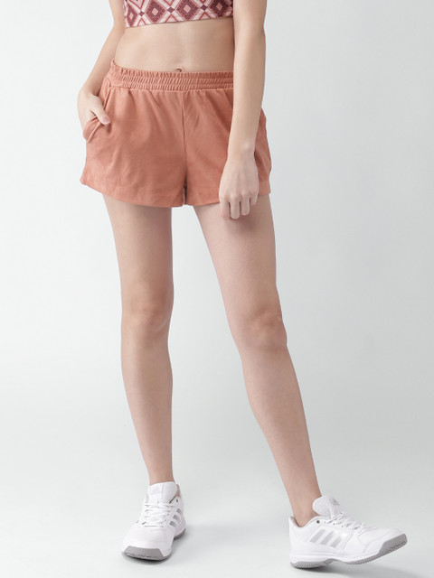 

FOREVER 21 Women Rust Solid Shorts