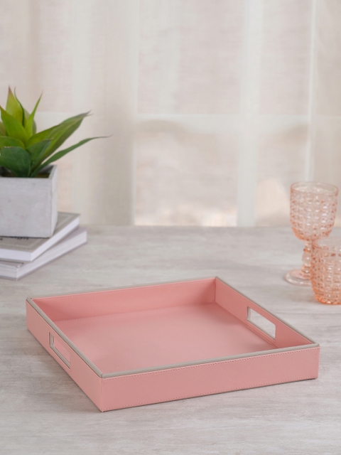 

Pure Home and Living Pink Solid Serving Tray