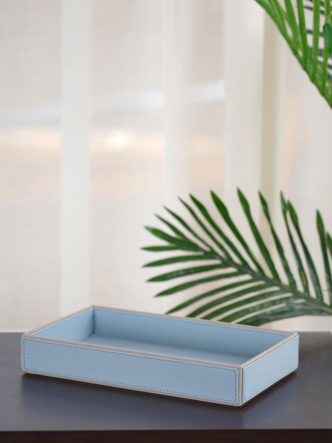 

Pure Home and Living Blue Solid Rectangle Tray