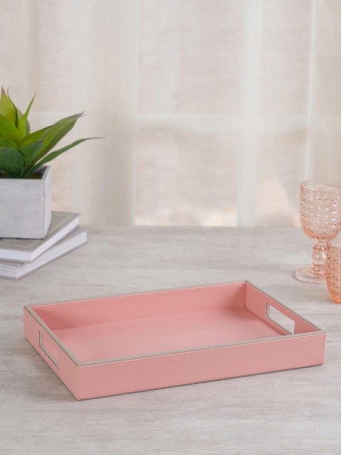 

Pure Home and Living Pink Solid Serving Tray