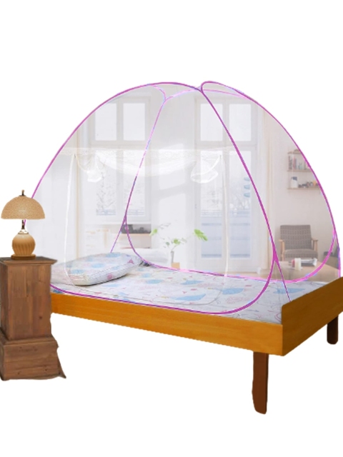 

ALCIONO Pink Solid Single Bed Mosquito Nets