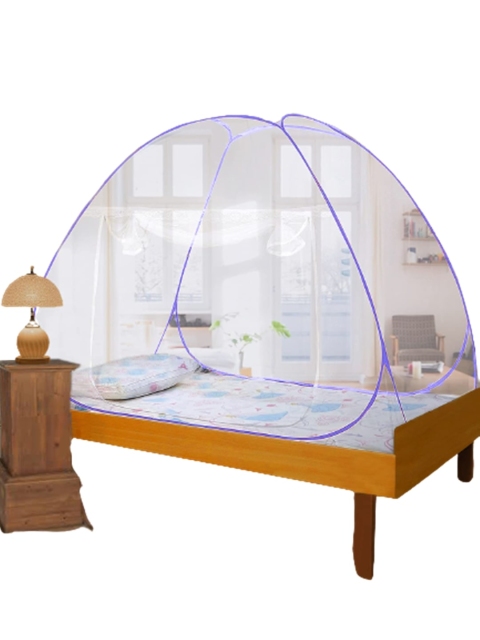 

ALCIONO Purple & White Solid Single Size Bed Mosquito Net