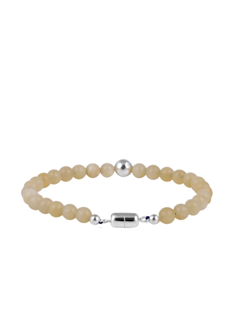 

LA SOULA 925 Sterling Silver Yellow Agate & Evil Eye Beaded Bracelet Rakhi