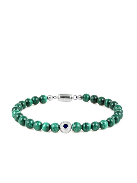 

LA SOULA Green Evil Eye Beaded Bracelet Rakhi