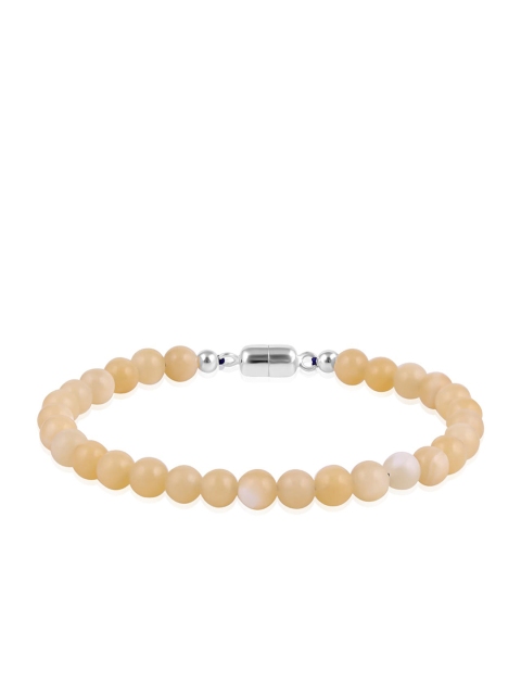 

LA SOULA 925 Sterling Silver Yellow Agate Beaded Bracelet Rakhi