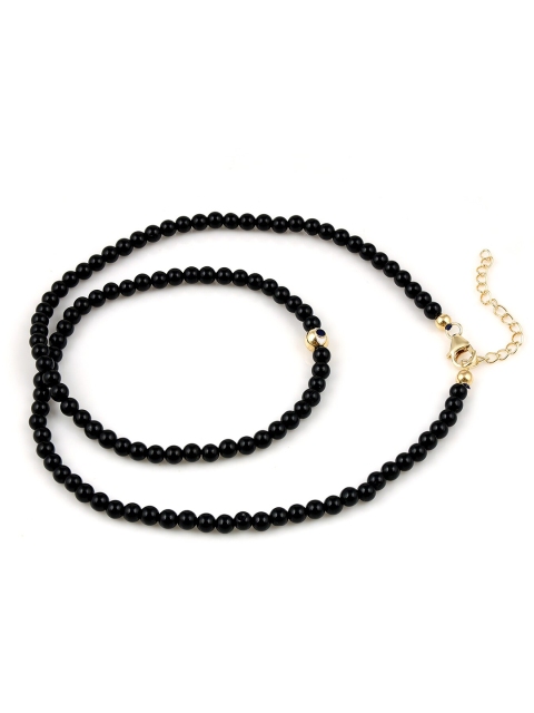 

LA SOULA Black & Gold-Toned Sterling Silver Enamelled Necklace