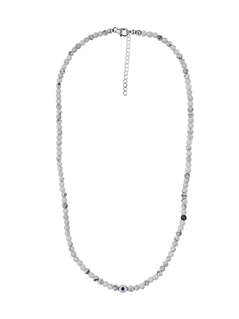 

LA SOULA White & Grey Sterling Silver Enamelled Necklace
