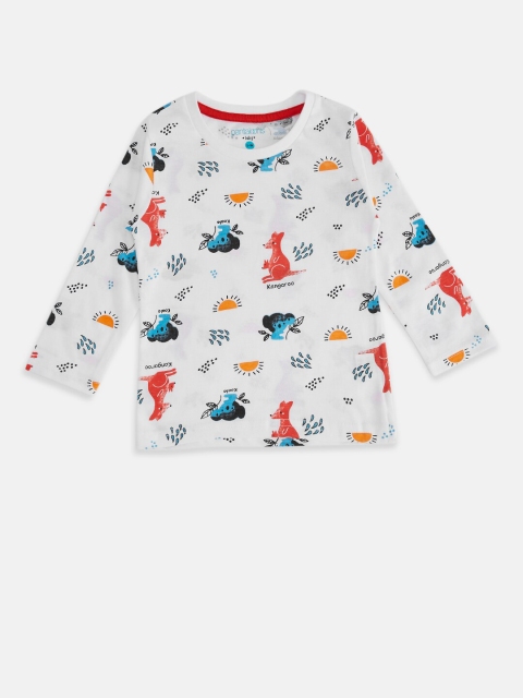

Pantaloons Baby Boys White Printed Applique T-shirt