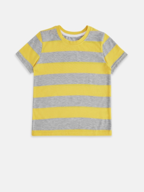 

Pantaloons Junior Boys Yellow Striped T-shirt