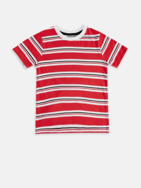 

Pantaloons Junior Boys Red Striped T-shirt