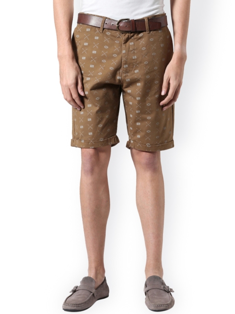 

People Men Khaki Printed Chino Shorts
