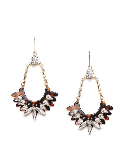 

Kazo Coffee Brown Spiked Drop Earrings