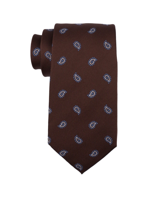 

The Tie Hub Men Brown & Blue Printed Broad Tie