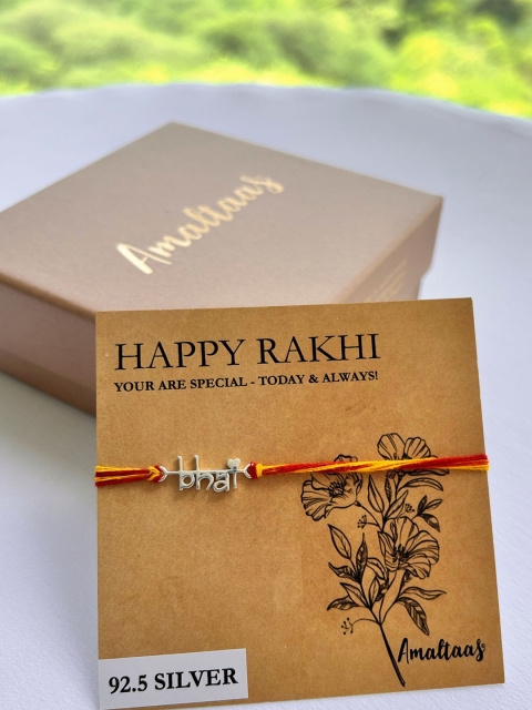 

Amaltaas 925 Silver Red Rakhi