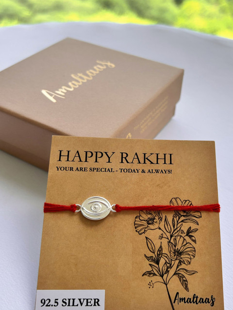 

Amaltaas 925 Silver Evil Eye Thread Rakhi