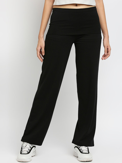 

effy Women Black Solid Cotton Track Pants