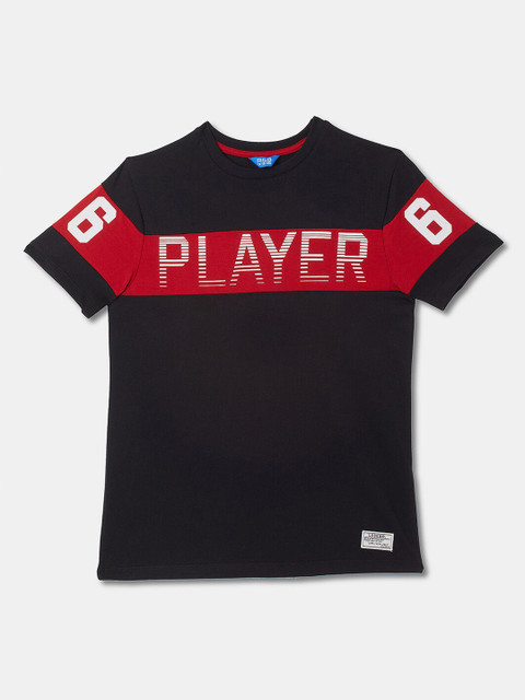 

R&B Boys Red Typography Printed Applique T-shirt