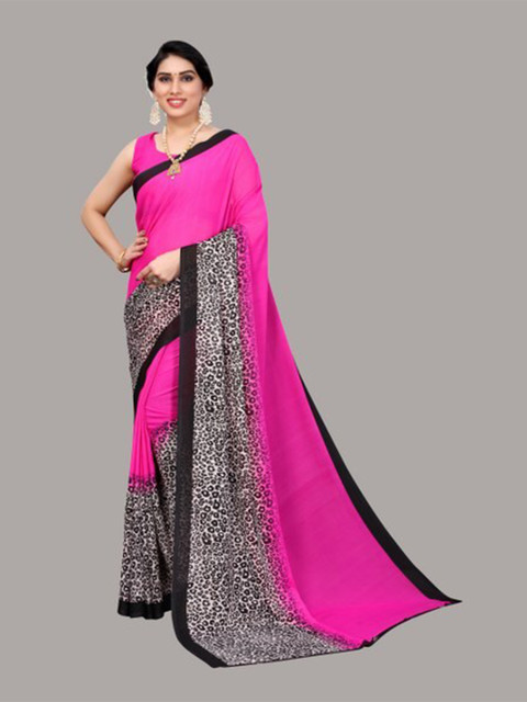 

Yashika Pink & Black Saree