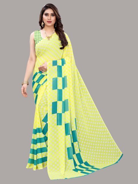 

Yashika White & Green Saree