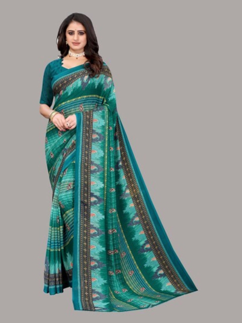 

Yashika Green & Grey Saree