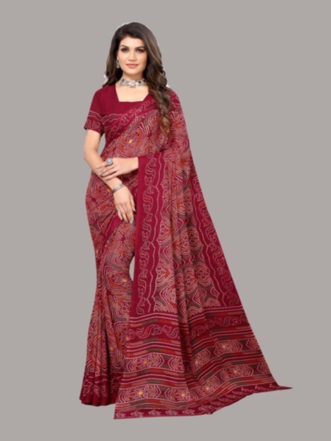 

Yashika Red Ethnic Motifs Saree
