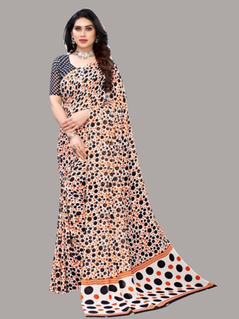 

Yashika Orange & Black Saree