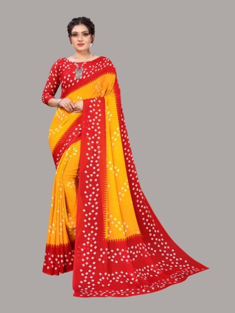 

Yashika Yellow & Red Saree