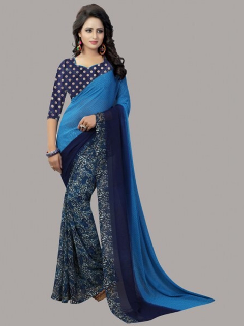 

Yashika Blue & White Paisley Saree