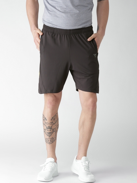 

SEVEN by MS Dhoni Men Charcoal Grey Aran Solid Sports Shorts