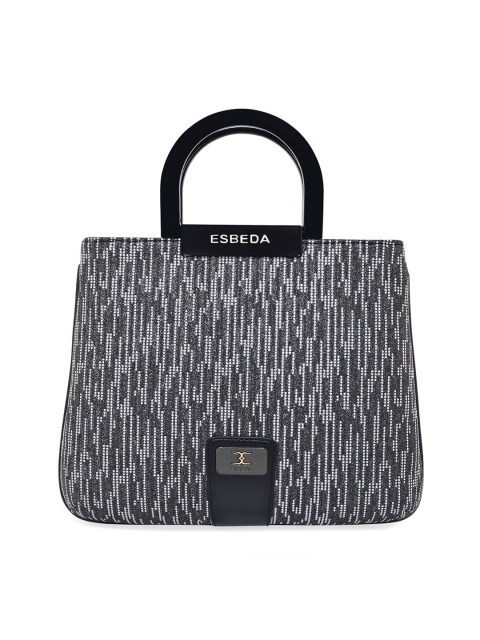 

ESBEDA Black Textured PU Structured Handheld Bag