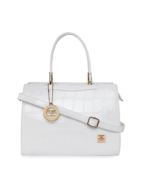 

ESBEDA White PU Structured Handheld Bag with Quilted