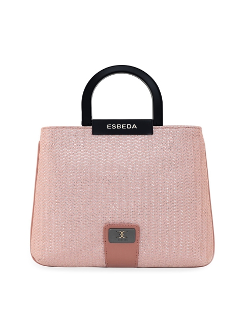 

ESBEDA Peach-Coloured PU Structured Handheld Bag