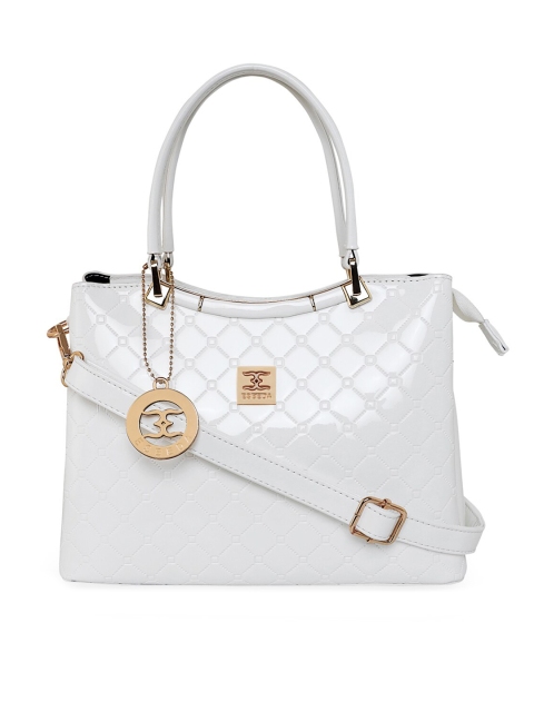 

ESBEDA White Geometric PU Structured Handheld Bag with Quilted