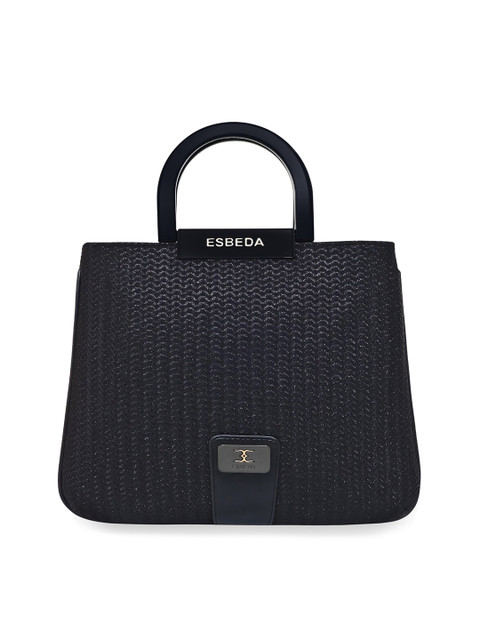 

ESBEDA Black Textured PU Structured Handheld Bag