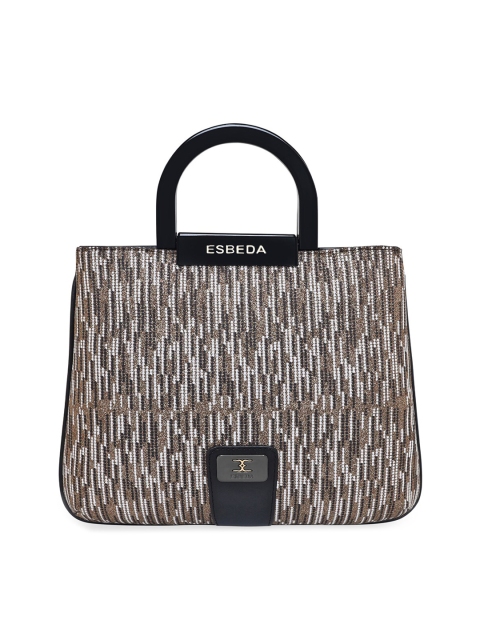 

ESBEDA Gold-Toned Textured PU Structured Handheld Bag with Fringed