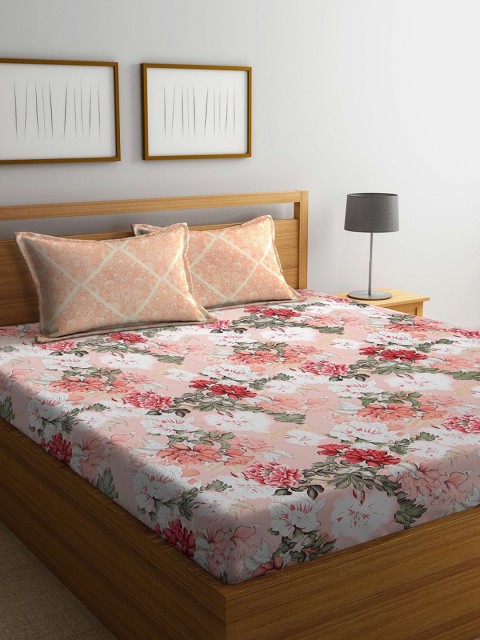 

BOMBAY DYEING Unisex Peach Bedsheets