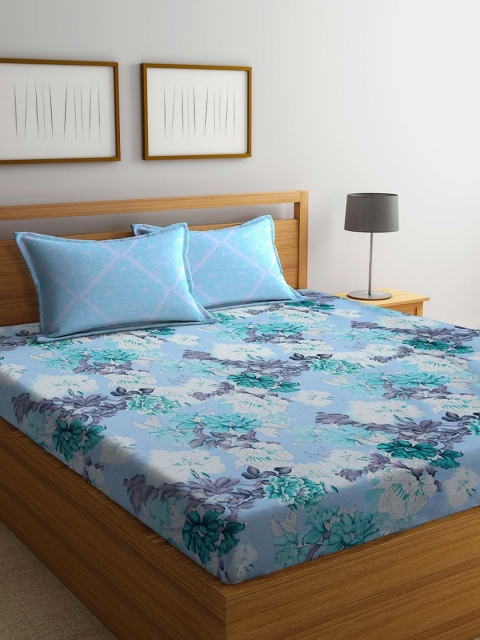 

BOMBAY DYEING Unisex Blue Bedsheets