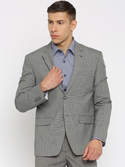 

CODE by Lifestyle Grey Checked Regular Fit Single-Breasted Blazer