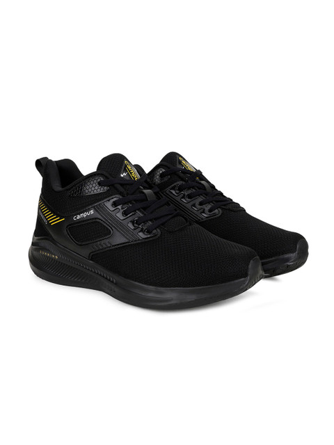 

Campus Men Black Mesh Running Shoes