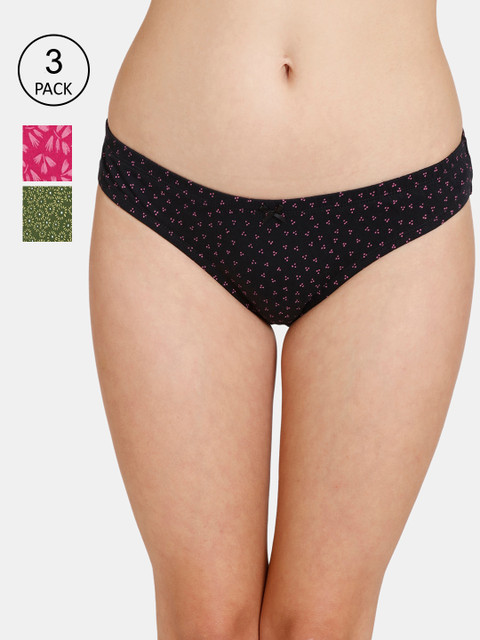 

Rosaline by Zivame Women Pack Of 3 Assorted Bikini Cotton Briefs, Multi