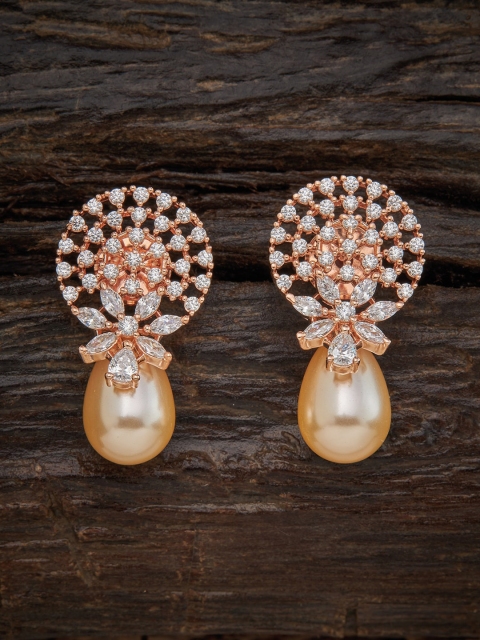 

Kushal's Fashion Jewellery White Floral Drop Earrings