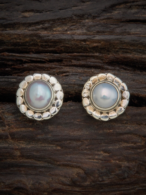 

Kushal's Fashion Jewellery White Circular Studs Earrings