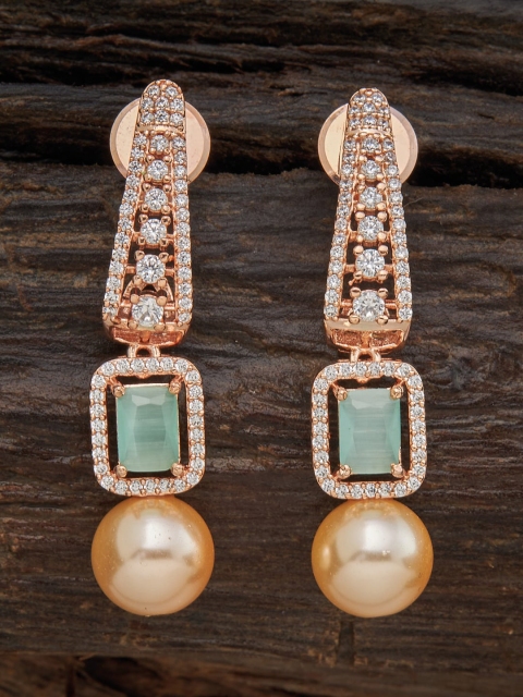 

Kushal's Fashion Jewellery Sea Green Contemporary Studs Earrings