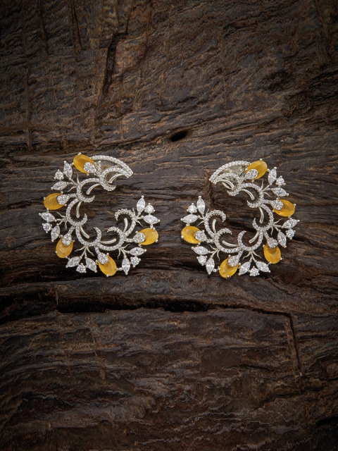 

Kushal's Fashion Jewellery Yellow Floral Studs Earrings