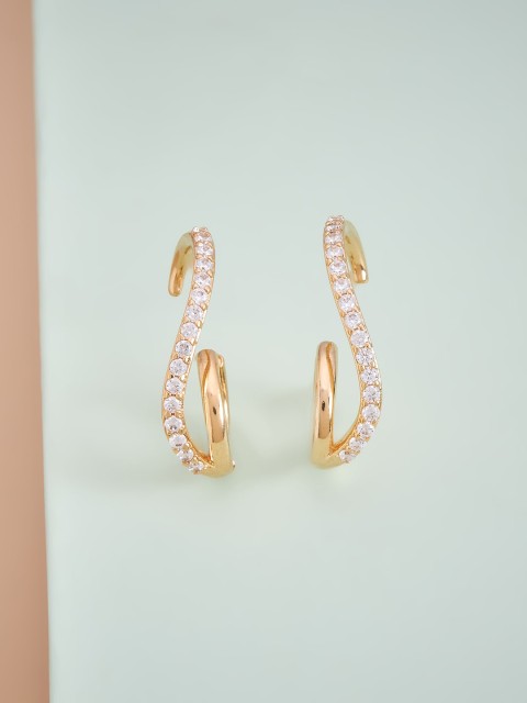

Kushal's Fashion Jewellery White Contemporary Ear Cuff Earrings